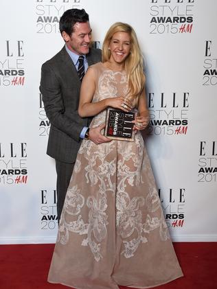 Luke Evans with his Actor of the Year award with award presenter Ellie Goulding.