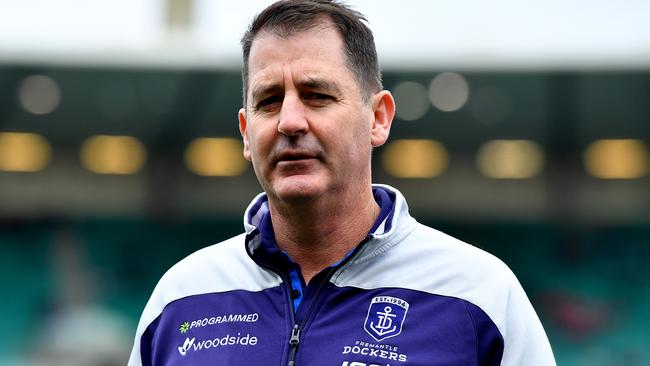 Ross Lyon was fuming with Brad Hardie. Picture: AAP Images