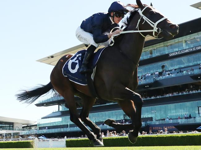 SYDNEY, AUSTRALIA - MARCH 09: James Mcdonald riding Switzerland wins Race 5 UNSW Todman Stakes during "The Agency Randwick Guineas Day" - Sydney Racing at Royal Randwick Racecourse on March 09, 2024 in Sydney, Australia. (Photo by Jeremy Ng/Getty Images)