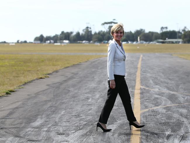 Foreign Affairs Minister Julie Bishop visits Moruya Airport on the NSW south coast / Picture: Kym Smith