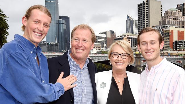 Sally Capp with son Nick (left), husband Andrew and son Will. Picture: Nicole Garmston