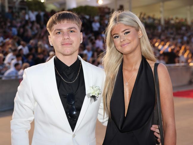 Trent Lehman and Chelsea Cushway at the Southport State High School Formal at SeaWorld. Picture, Portia Large.