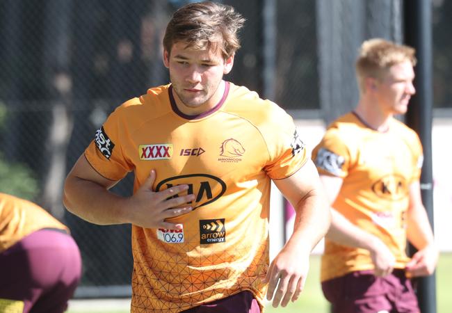 Pat Carrigan Broncos training at Red Hill. Picture: Annette Dew