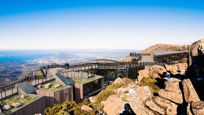 Artist impression of the view from the pinnacle centre atop kunanyi/Mt Wellington. Picture: SUPPLIED