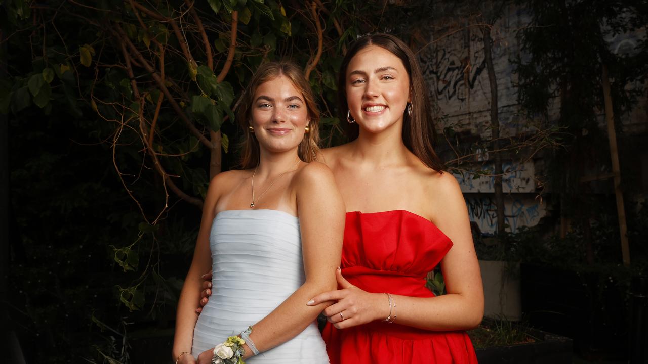 Charlee Hunt and Jazmin Kempnich. Fahan School leavers dinner 2024. Picture: Nikki Davis-Jones