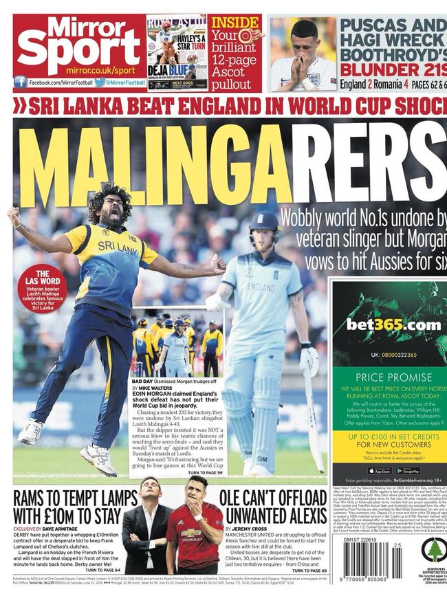 English media back pages snapshot