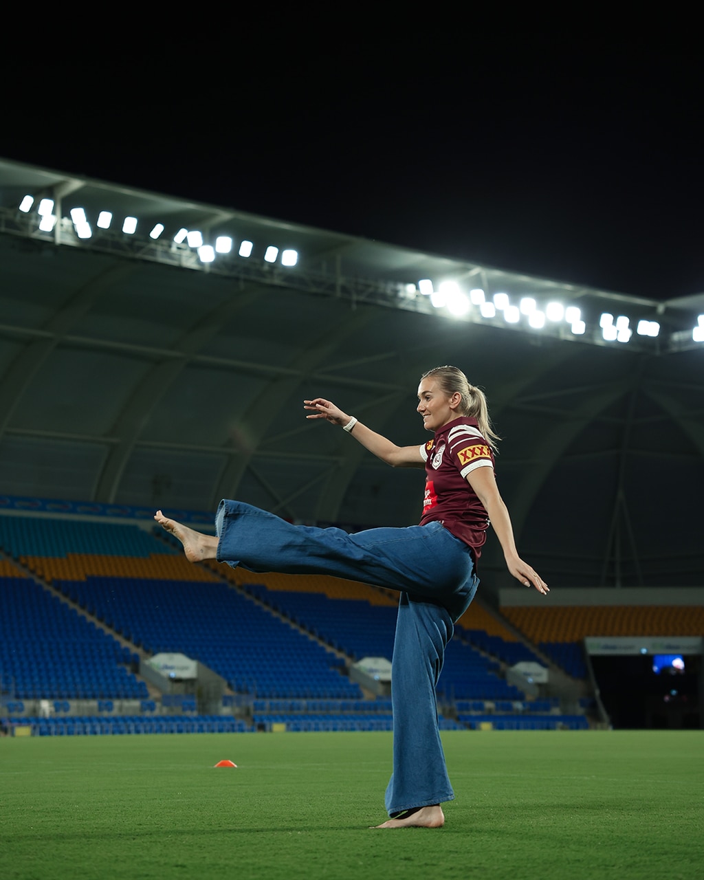 Titmus gave the Maroons a rev-up for their opening Origin game on Thursday. Picture: Maroons