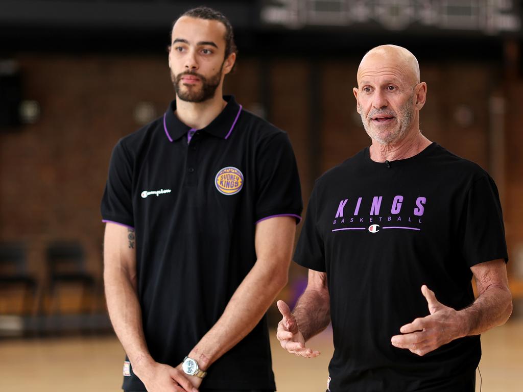 Xavier Cooks and coach Brian Goorjian have returned to the Harbour City to put the Kings among the NBL Championship favourites. Picture: Brendon Thorne/Getty Images.