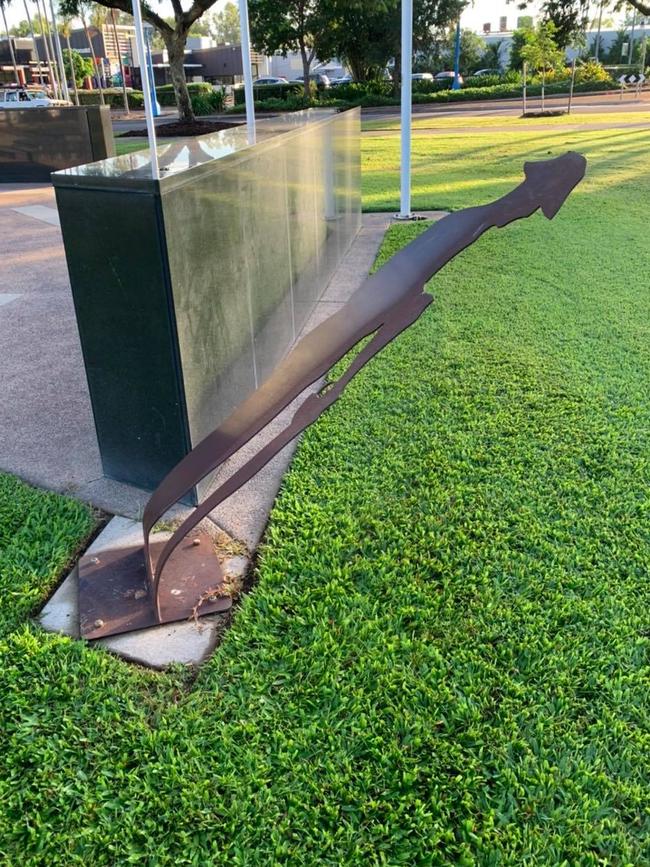 Copper statues were ‘bent in half’. Pictures: Supplied