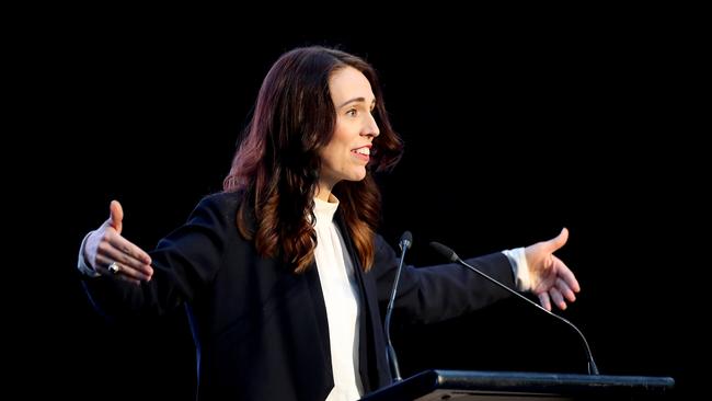 Border force: Jacinda does her bit to block access to New Zealand. Picture: Getty Images