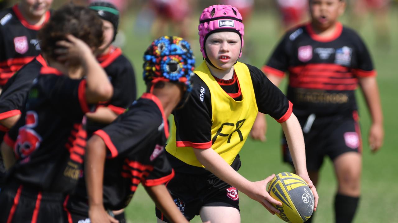 Teams play for Laurie Spina Shield at Brothers at Kirwan. Mackay Norths Decklan Logan. Picture: Evan Morgan