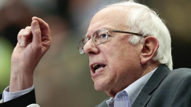 Democratic presidential candidate Senator Bernie Sanders on the campaign trail. Picture: Michael P. King / AP