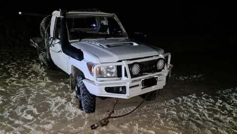 Claytons Towing is urging people to drive safely on beaches following a car rollover at Teewah Beach on Saturday night.