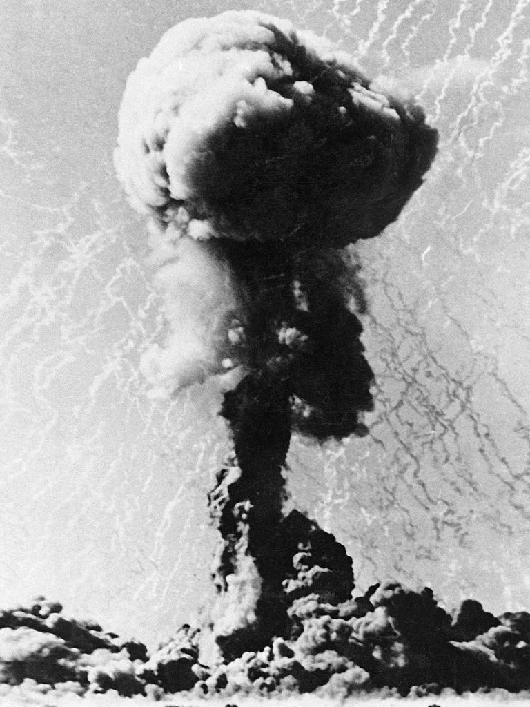 A mushroom cloud from a test at Maralinga Picture: supplied