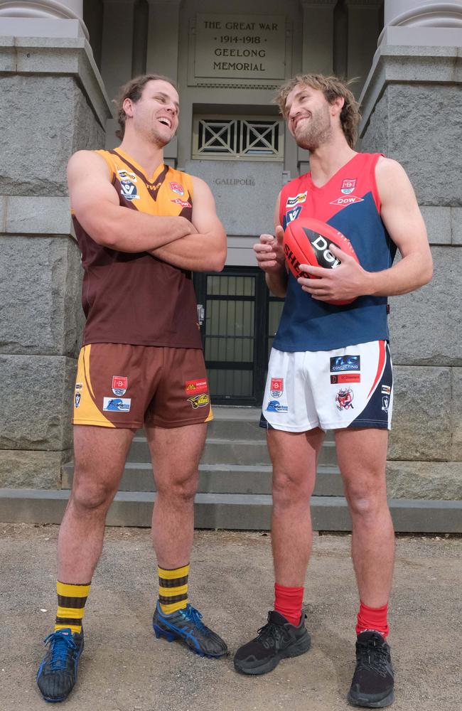 Mitch McGuire (Drysdale) and Will Foott (Portarlington) Picture: Mark Wilson