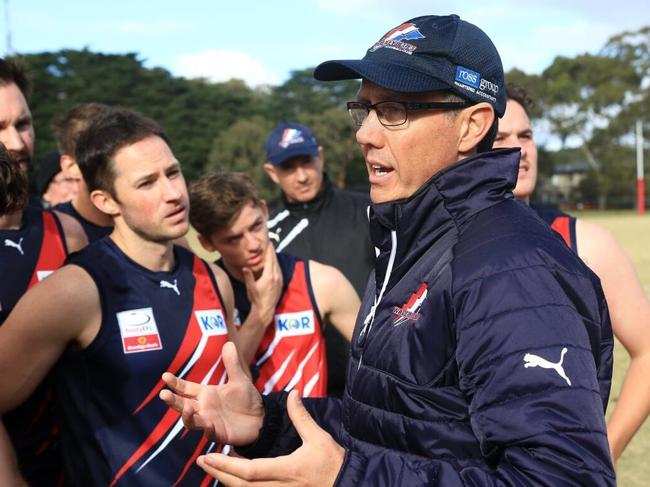 Waverley Blues coach Bryce McGain in the Eastern Football League (EFL). Picture Davis Harrigan