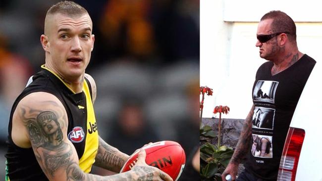 Dustin Martin’s father Shane (right) was deported to New Zealand.