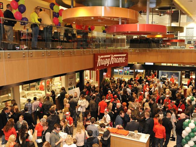 Queues and wild scenes at the opening of Krispy Kreme in Adelaide, 10 years ago.,