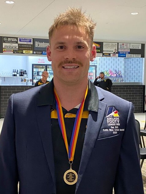 Brighton's Nigel Osborn won the 2020 Keith Sims OAM Medal. Picture: Adelaide Footy League