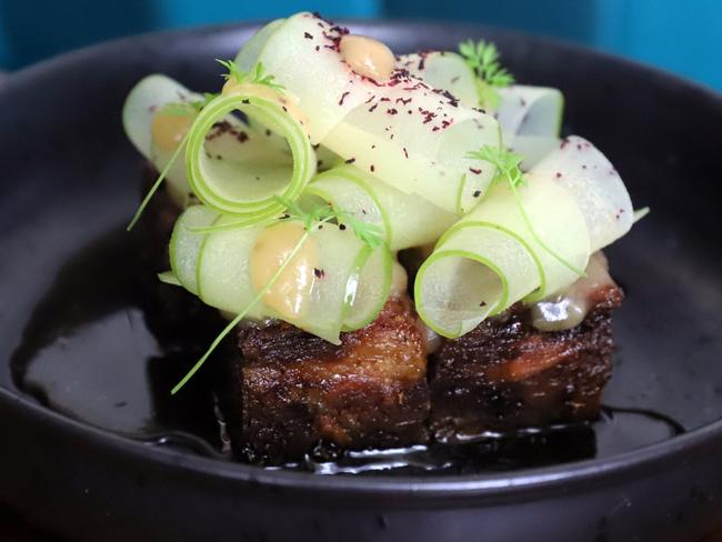 Kid Kyoto’s pork hock with green apple. Picture: Jenifer Jagielski