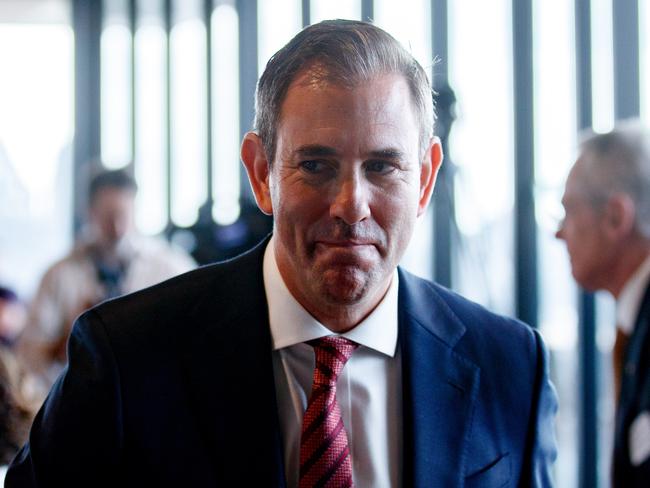 SYDNEY, AUSTRALIA - NewsWire Photos APRIL 10, 2024: Treasurer Jim Chalmers after delivering the annual Bannerman Competition Lecture at the MCA. Picture: NCA NewsWire / Nikki Short