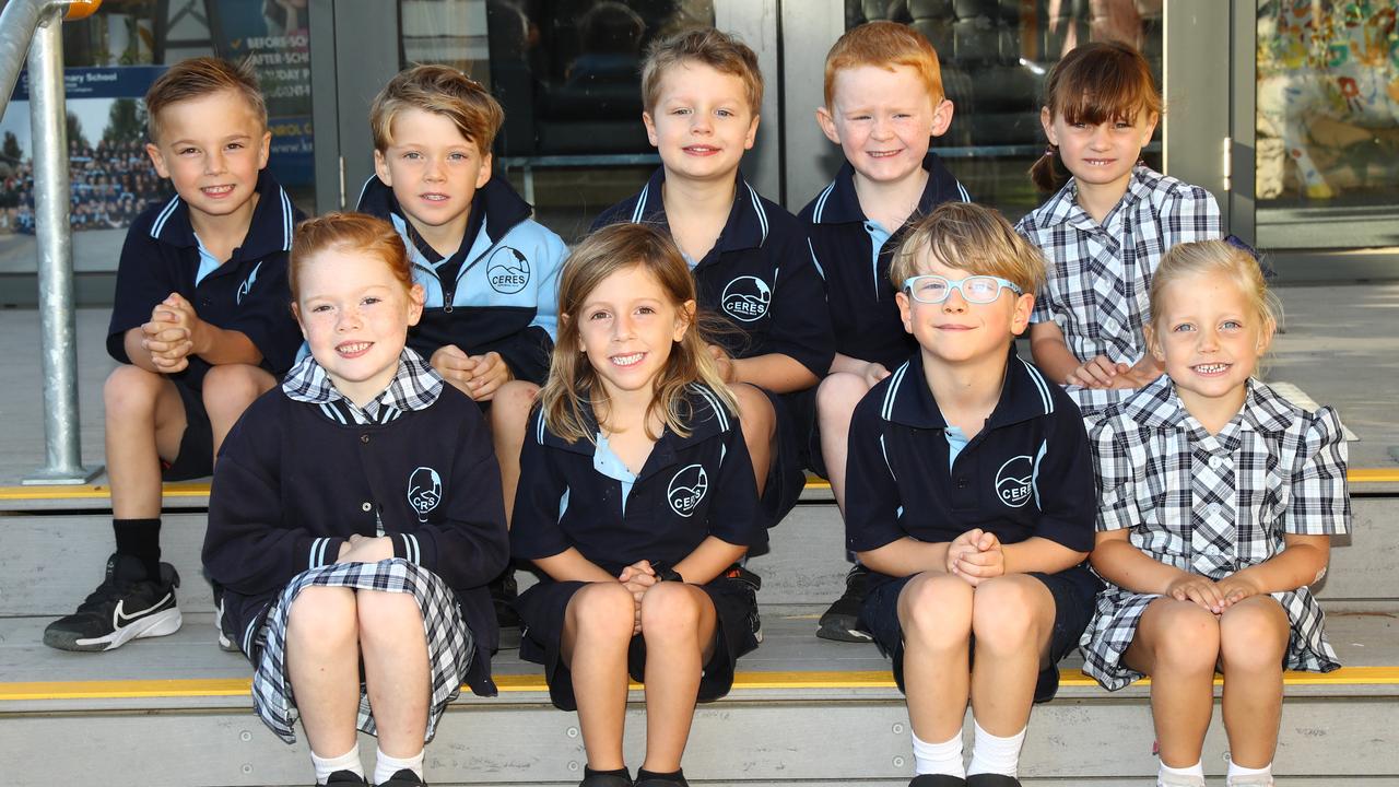 Ceres Primary School 2025 Foundation 1M. Front: Kayla Hutton, Bodhi O’Brian, Lenny Grigg, Sachi Turnbull. Back: Archer Lansbury, Louie Wright, Jonas Woodford, Riley Sheehan, Lucy Burns