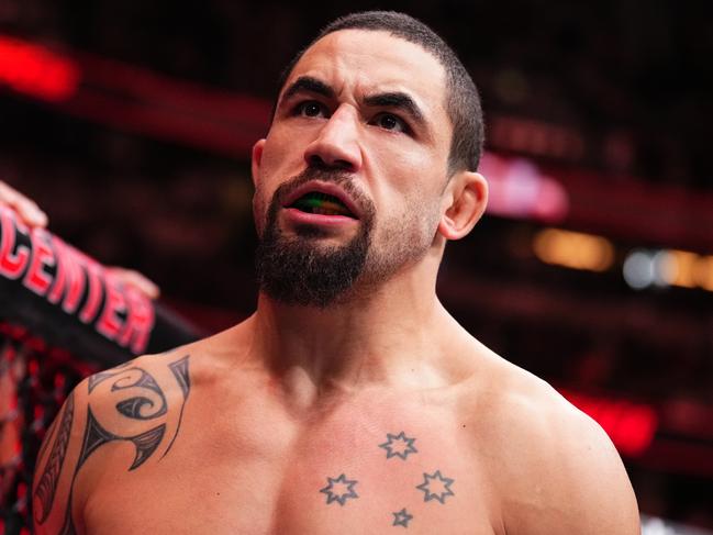 ANAHEIM, CALIFORNIA - FEBRUARY 17: Robert Whittaker of New Zealand prepares to face Paulo Costa of Brazil in a middleweight fight during the UFC 298 event at Honda Center on February 17, 2024 in Anaheim, California. (Photo by Chris Unger/Zuffa LLC via Getty Images)