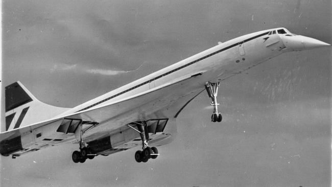 The sleek Concorde lands at Tullamarine Airport, Melbourne, after a three-hour, 37-minute flight from Singapore on August 9, 1975.