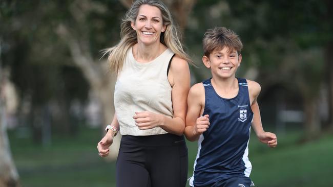 Jessica Jones, and her son Jacob Jones (11) are set to run the 10km distance of the Gold Coast Marathon. Picture: Annette Dew