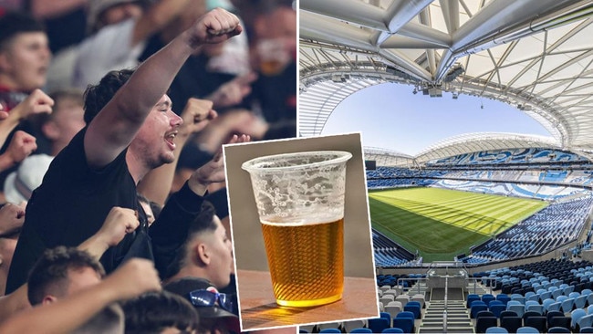 Fans at CommBank stadium in Sydney's west, left, can only have mid-strength beer in the general public section, while those at Allianz in the east, right, can choose full-strength. Pictures: News Corp/Supplied