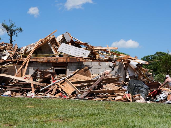 Rubble is all that is left of a home in London, Kentucky. Picture: AP