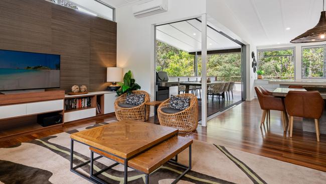 This property at 12 Mitti St, Little Cove, is on the edge of Noosa National Park.