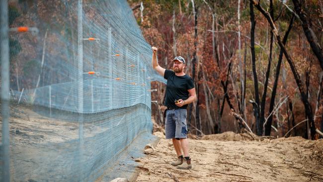 Kangaroo Island Land for Wildlife’s Pat Hodgens at a refuge in Western River. Picture: Matt Turner