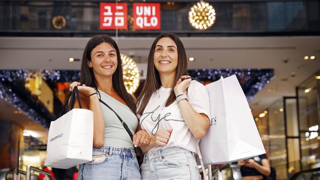 Marissa Kokolas (left) and Katie Lazaris (right) shopping. Picture: Sam Ruttyn