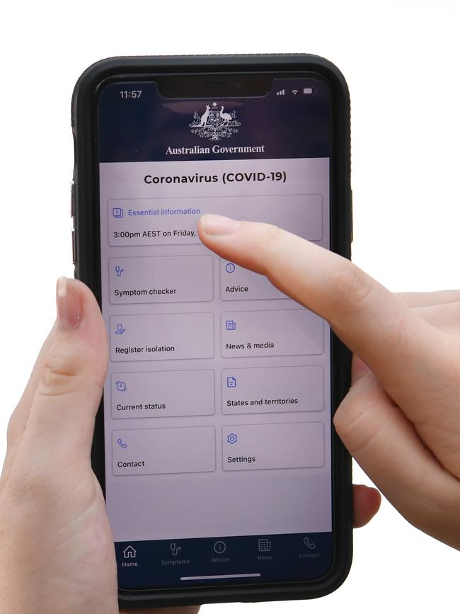 The new app will be separate to the government’s existing coronavirus app. Picture: AAP