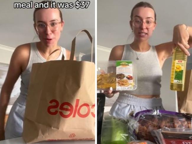 A woman who took to social media to lament her 'f**king expensive' grocery bill has been met with an unlikely response, as Aussies continue to grapple with cost of living pressures. Picture: TikTok