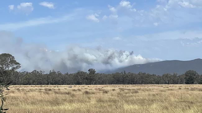 The bushfire in the Grampians on Tuesday. Picture: Facebook