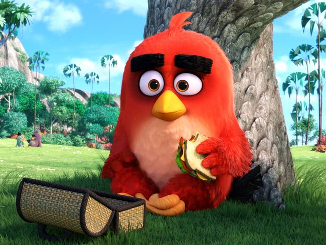 Red (voiced by Horrible Bosses star Jason Sudeikis) in a scene from The Angry Birds Movie. Picture: Supplied