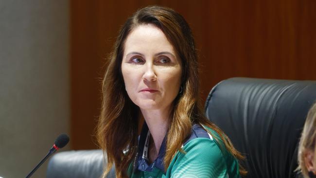 Cairns Mayor Amy Eden chairs her first council ordinary meeting at the council chambers. Picture: Brendan Radke