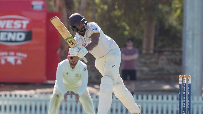 Warren Peters scored a valuable 65 runs to add to West Torrens’ strong opening total. Picture: Simon Stanbury