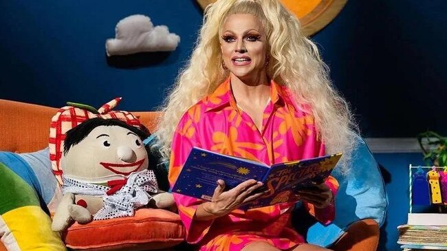 Courtney Act says reading to children isn’t drag queens’ top priority.