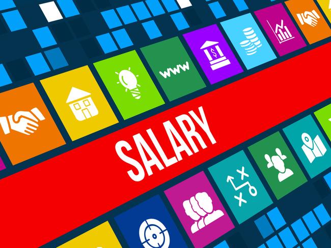 Salary concept image with business icons and copyspace.For more variation of this image please visit my portfolio