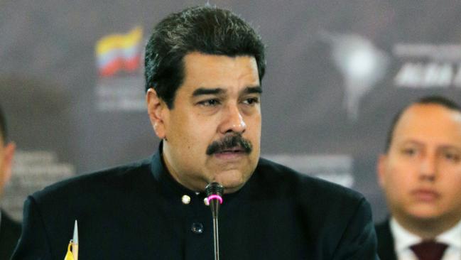 Basic medical supplies can’t be found in stores. Venezuelan President Nicolas Maduro launched a health plan that “seeks the “rescue of historic and patrimonial health, knowledge of the old ladies”. He says he’s “curing a terrible flu that hit me at the beginning of the year with camomile, aloe, lemon and a little honey”. Picture: AFP