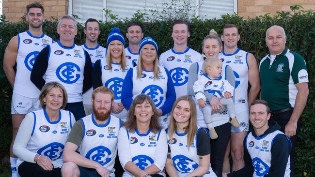 Greensborough will wear special blue and white jumpers as part of the Fight MND cause when it faces Hurstbridge in the Northern Football League. Picture: Nathan McNeill.