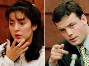 Lorena and John Wayne Bobbitt in court. Picture: Supplied