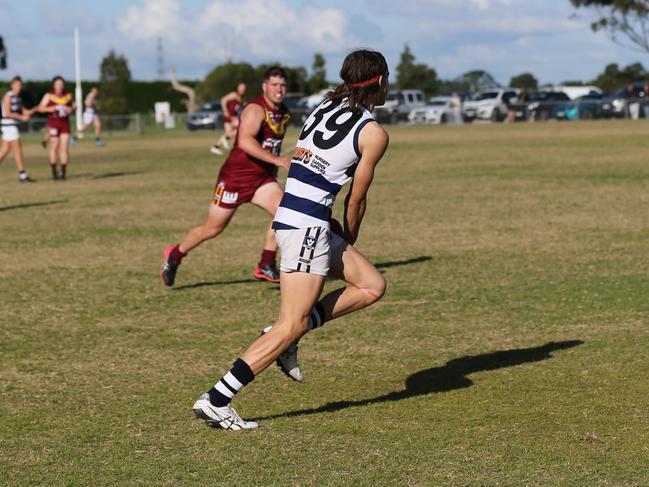 Finn Jakstas on the move for Pearcedale. Picture: Doug Farr