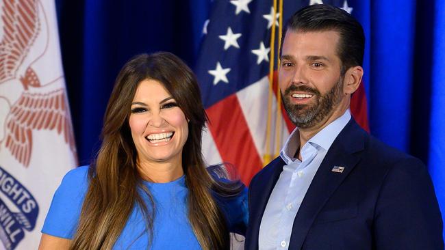 Donald Trump Jr. with fiance Kimberly Guilfoyle in June 2020. Picture: Jim Watson/AFP