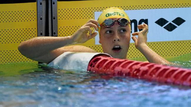 CHAMPION ON THE RISE: Madeleine Gough competes in the Women's 400m Freestyle heats at the 2018 Pan Pacific Swimming Championships in Tokyo. Picture: MATT ROBERTS