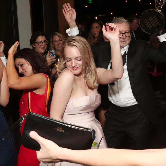 Elisabeth Moss, winner of the awards for Outstanding Drama Series and Outstanding Lead Actress in a Drama Series for ‘The Handmaid’s Tale” attends Hulu’s 2017 Emmy After Party at Otium on September 17, 2017 in Los Angeles, California. Picture: Todd Williamson/Getty Images for Hulu