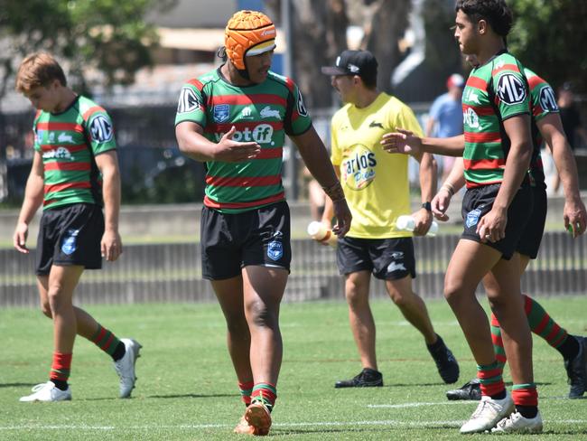 Anthony Mailangi (left) impressed for Souths in round one. Picture: Sean Teuma